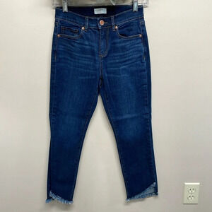 NWOT Loft Outlet Petite High Rise Straight Denim Jeans  Raw Hem 0P
